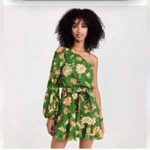 HEMANT & NANDITA Green Floral Eyelet Dress